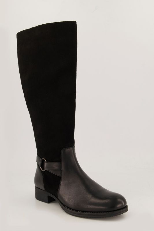 Bottes en cuir tige XXL, mélange de cuirs - largeur H