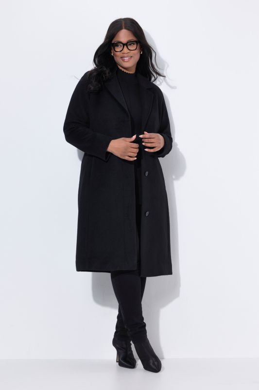 Manteau point sellier, col à revers et patte de boutonnage