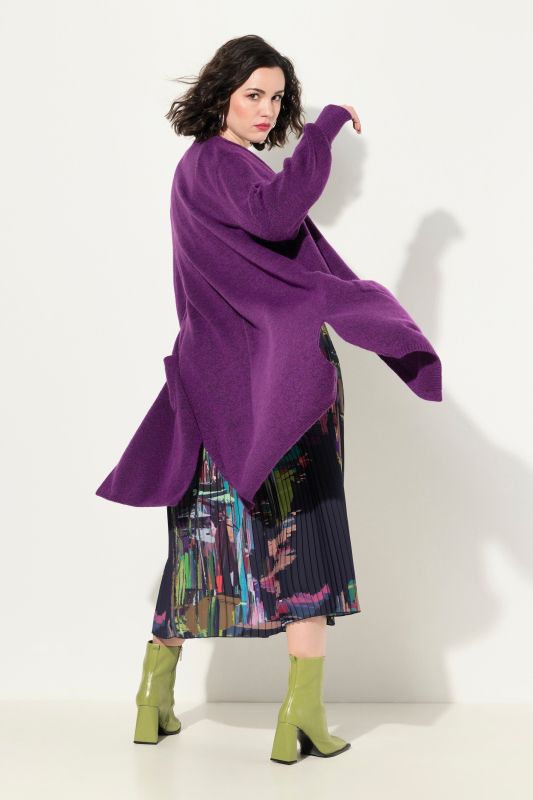 Cardigan long, coupe ouverte et encolure V