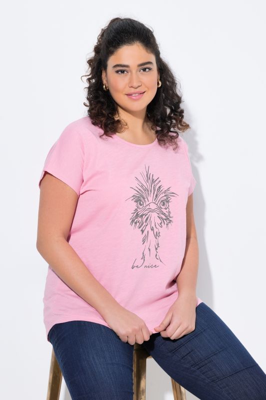 T-shirt oversize à imprimé animal métallisé, col rond et manches courtes