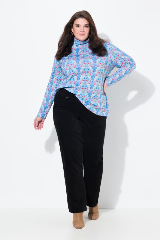 Pantalon en velours Mony, jambe carotte, taille confortable, stretch