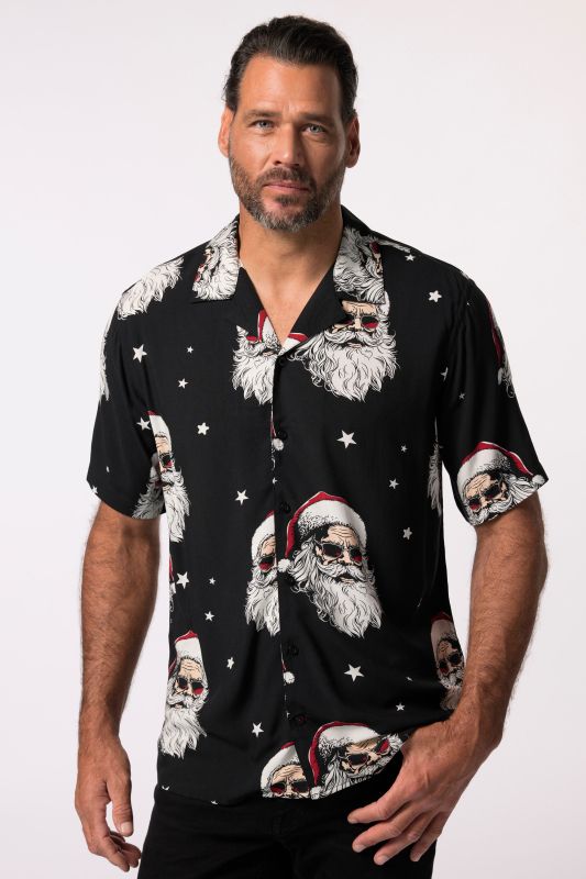 Chemise de Noël JP 1880. Manches courtes et col cubain. Coupe Cuba-Fit - jusqu'au 8&nbsp;XL