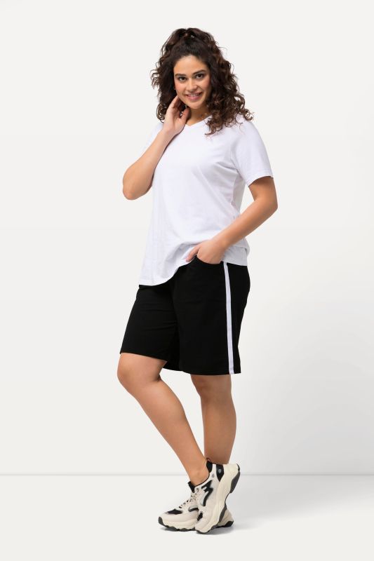 Short en jersey à taille élastique. Jambe large et cordon