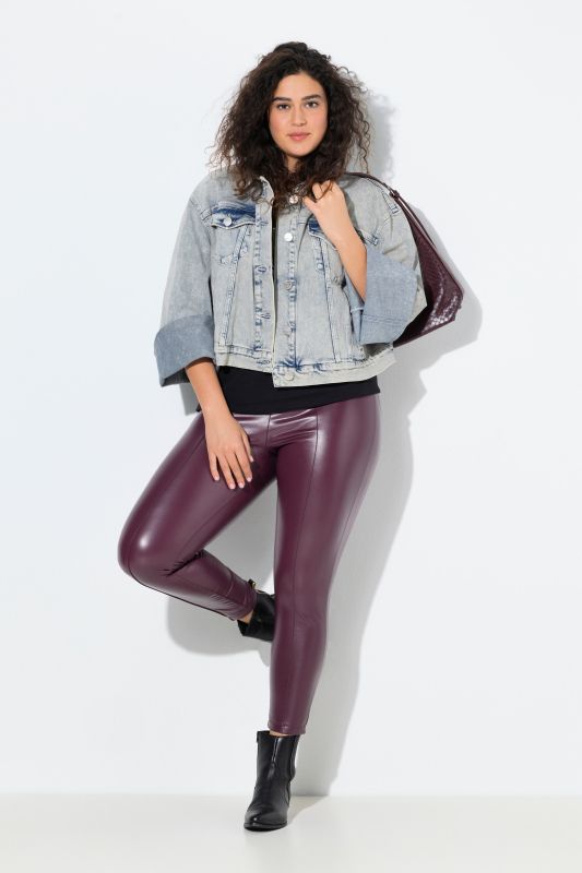 Legging en similicuir, jambes slim et taille élastique