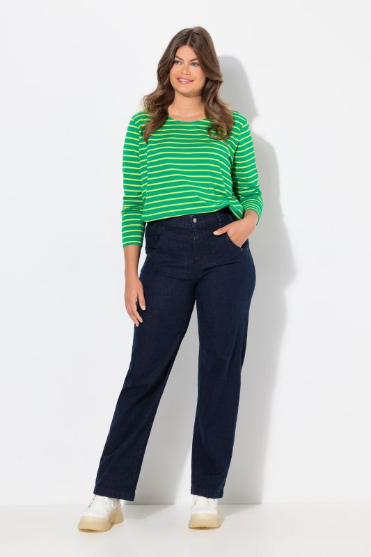 Jean taille haute. Jambe large