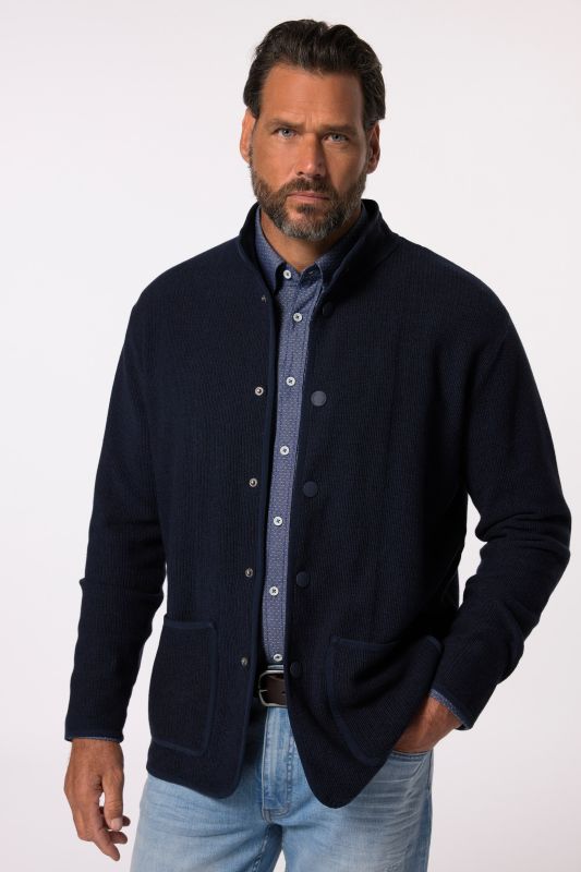 Veston en maille JP 1880, FLEXNAMIC®, col montant, boutons-pression, jusqu'au 8XL
