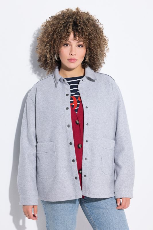 Surchemise oversize, manches longues et col chemise