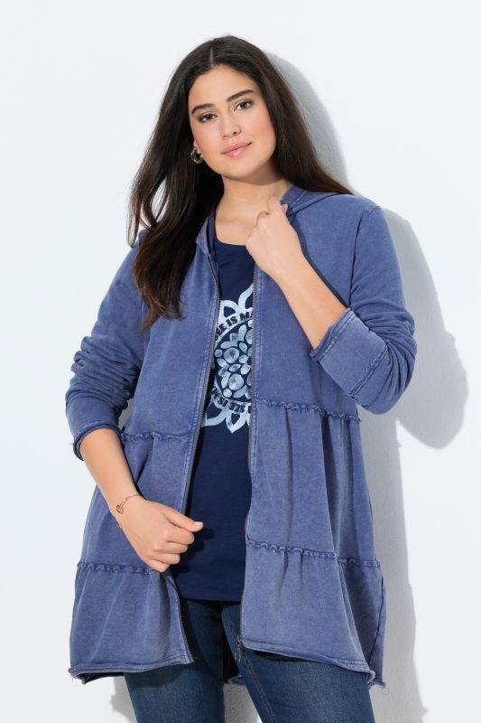 Longue veste à capuche au look vintage, ligne A