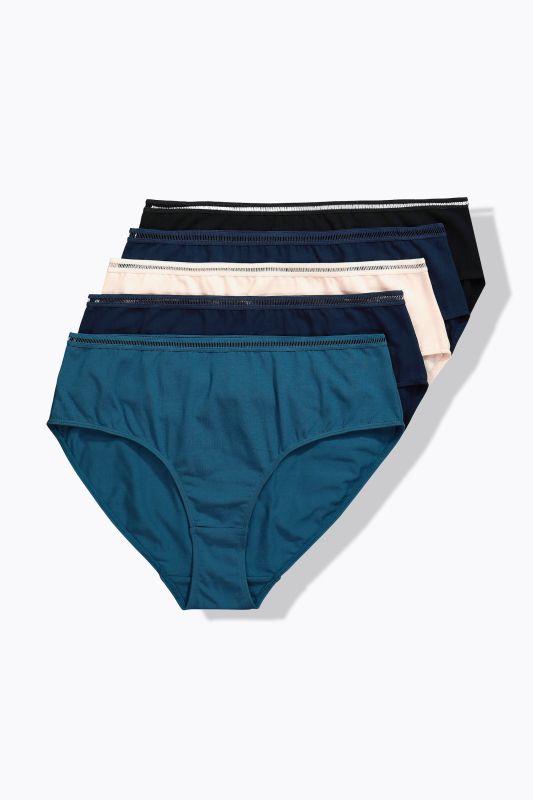 Culottes, lot de 5, bordure en dentelle au crochet au niveau de la ceinture