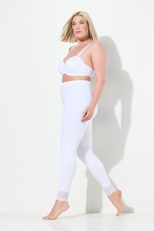 Legging, bas de jambe en dentelle