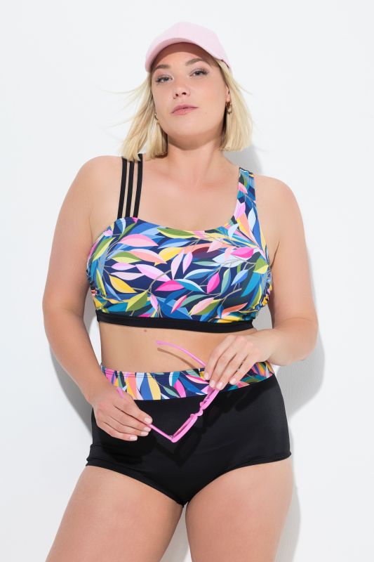 Bikini à bonnets souples, bretelle triple, matière recyclée
