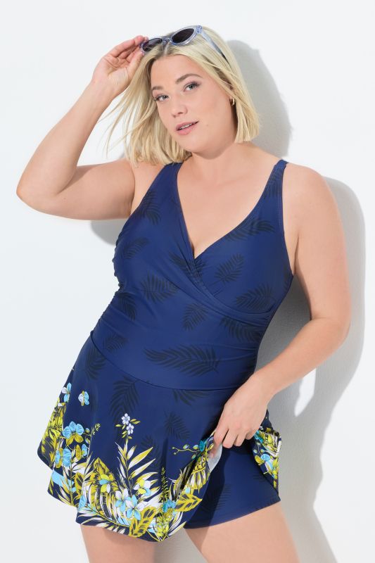 Robe de bain avec short, bonnets souples et matière recyclée