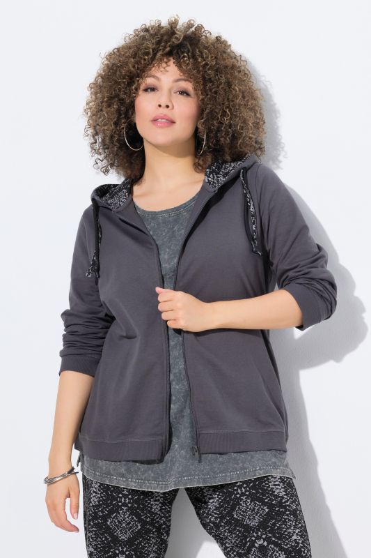 Veste en molleton, motif peau de serpent sur l'intérieur de la capuche