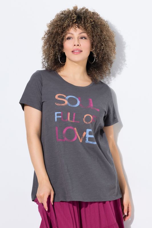 T-shirt avec message, décolleté rond et manches courtes, coupe Classic Fit