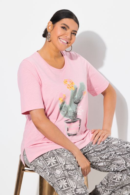 T-shirt, coupe Classic. Encolure ronde et manches courtes. Motif cactus
