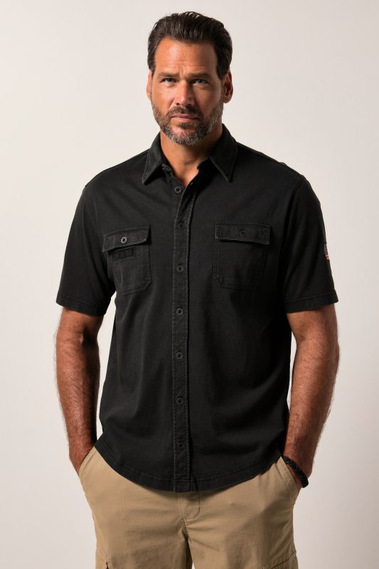 Chemise JP 1880 en jersey, esprit vintage, manches courtes et col Kent, coupe Modern Fit, jusqu'au 8&nbsp
