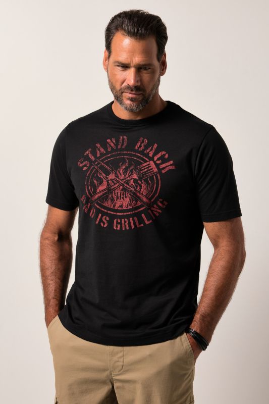 T-shirt JP 1880, manches courtes et col rond, imprimé barbecue - jusqu'au 8 XL