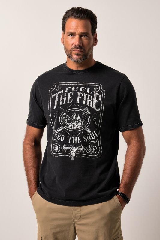 T-shirt JP 1880, manches courtes et col rond, imprimé barbecue - jusqu'au 8 XL