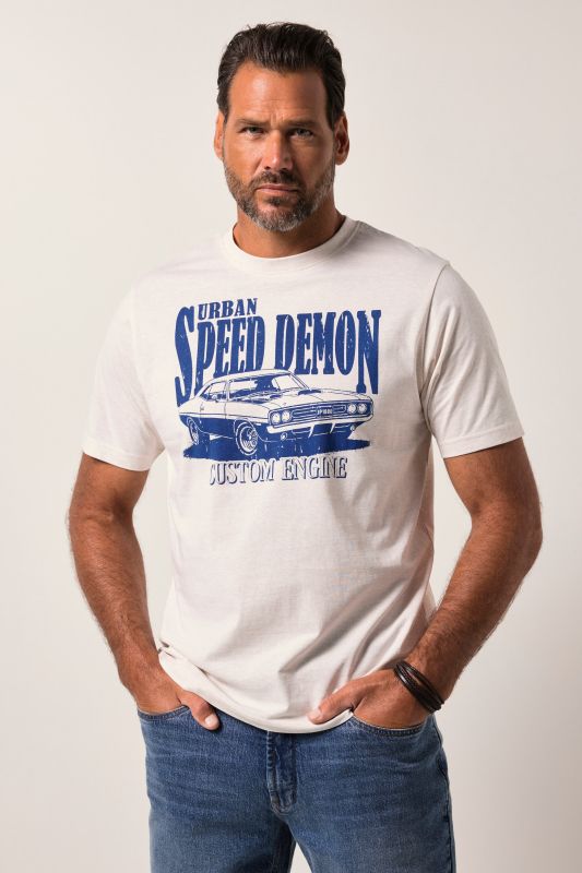 T-shirt JP 1880 à manches courtes, col rond et imprimé - jusqu'au 8 XL