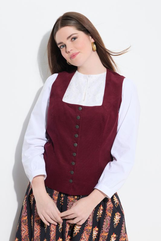 Chemisier traditionnel Dirndl. Dentelle et taille élastique. Encolure ronde et manches longues