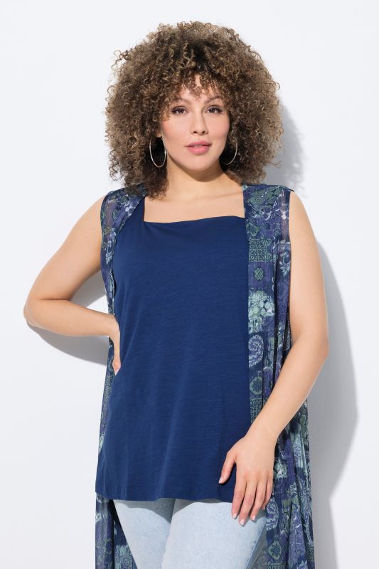 Débardeur coupe Slim Fit, décolleté carré, doublure sur le devant
