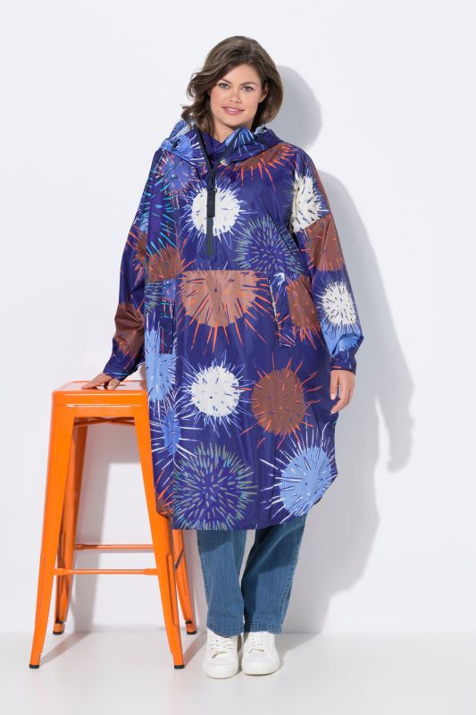 Poncho imperméable unisexe à capuche avec imprimé