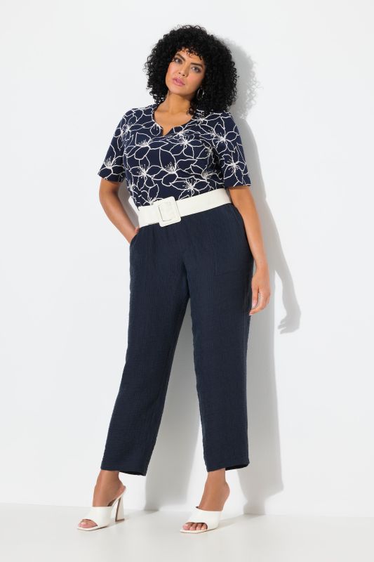 Pantalon Rena en lyocell texturé. Taille confortable