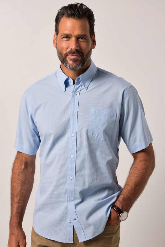 Chemise JP 1880. Manches courtes et col à pointes boutonnées. Coupe Modern Fit - jusqu'au 8 XL