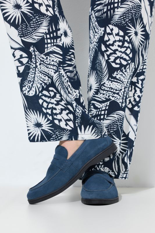 Mocassins en cuir, talon bottier – largeur H
