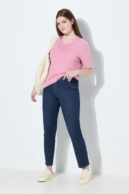 Jegging jambe étroite, en coton bio aspect jean
