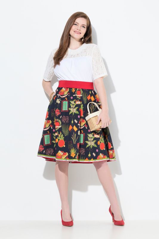 Robe imprimé champêtre, taille élastique et coupe évasée