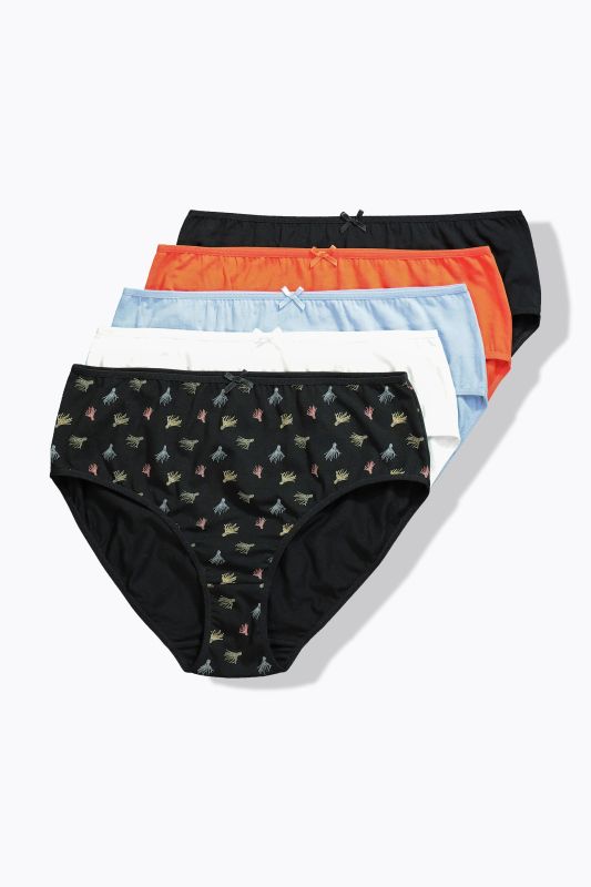 Culottes midi, lot de 5, motif/uni
