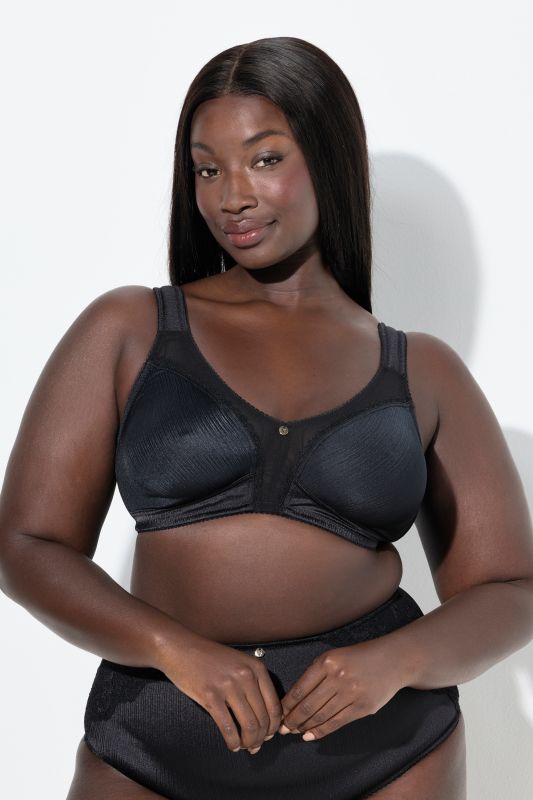 Soutien-gorge minimiseur, sans armatures, satin et dentelle – bonnet C-F