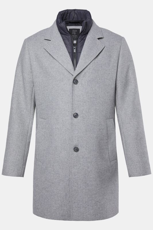 Manteau en laine mélangée JP 1880, empiècement en nylon et col à revers - jusqu'au 7 XL