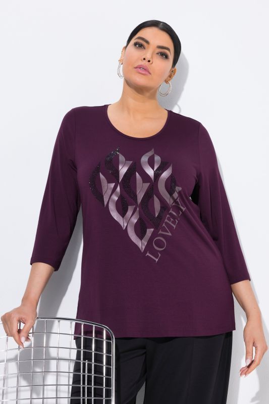 T-shirt Lovely, décolleté rond et manches 3/4, coupe Classic Fit
