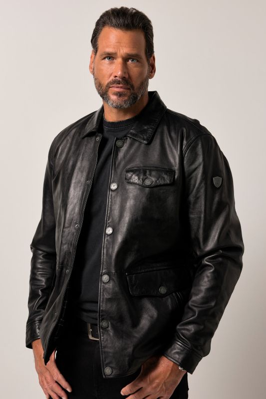 Veste en cuir JP 1880, cuir nappa d'agneau haut de gamme - jusqu'au 7 XL
