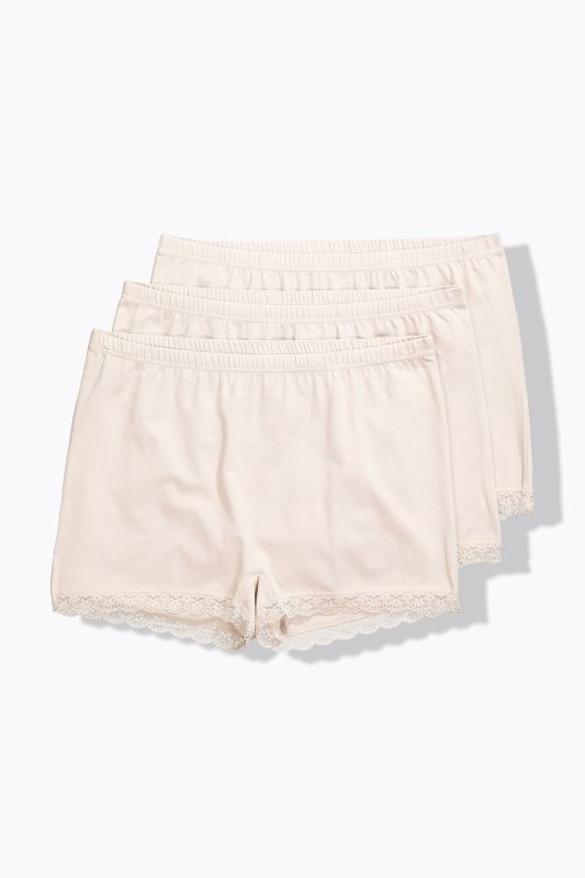 Shorties en lot de 3, liseré en dentelle
