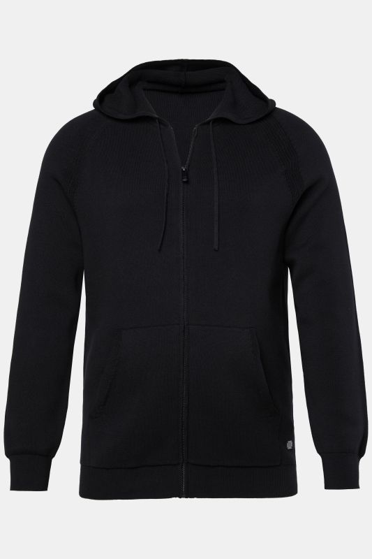 Cardigan JP 1880 en maille élastique, poche kangourou et capuche - jusqu'au 7 XL