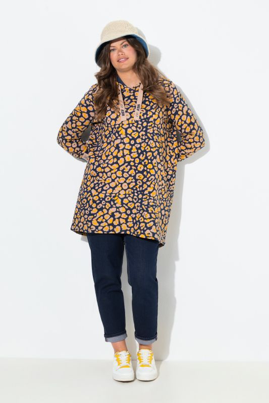 Sweat-shirt long, capuche et manches longues