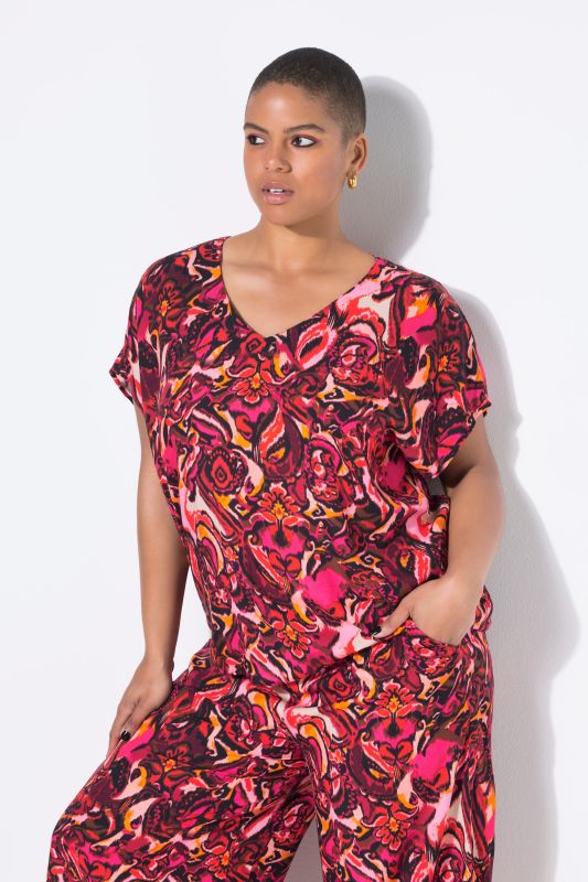 Blouse oversize, imprimé all-over
