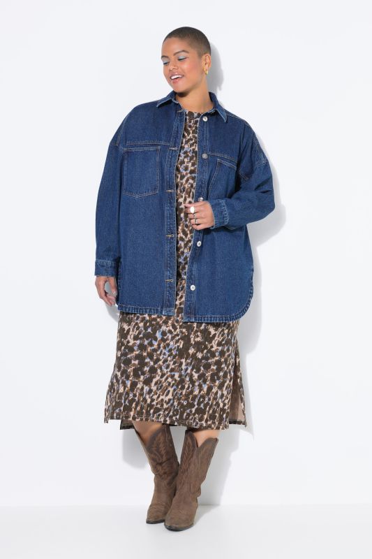 Chemisier en jean oversize, poches poitrine