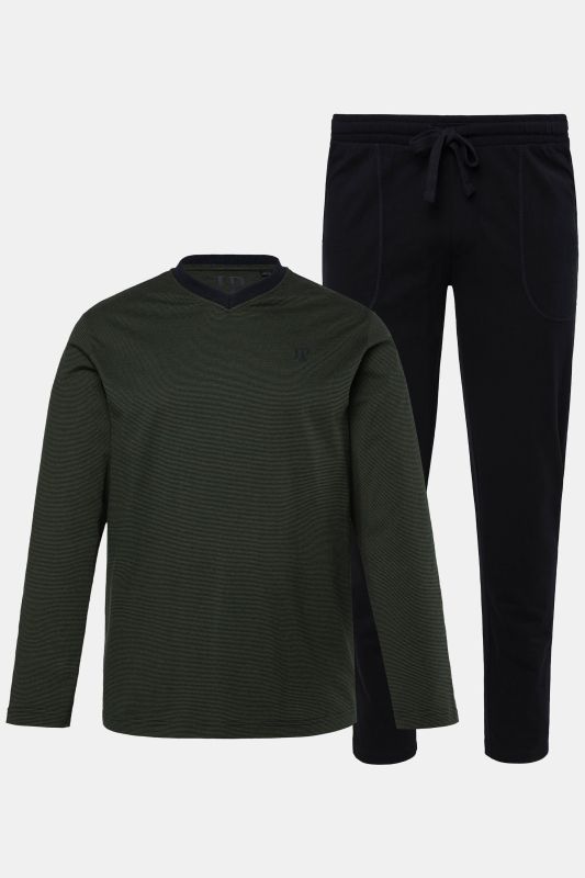 Pyjama JP 1880 à rayures, 2 pièces (T-shirt + pantalon), collection Homewear - jusqu'au 8 XL