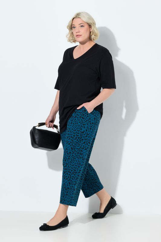 Pantalon 7/8 en jersey. Poches, jambe large et taille élastique