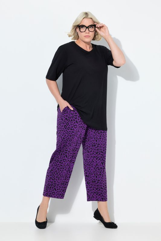 Pantalon 7/8 en jersey. Poches, jambe large et taille élastique