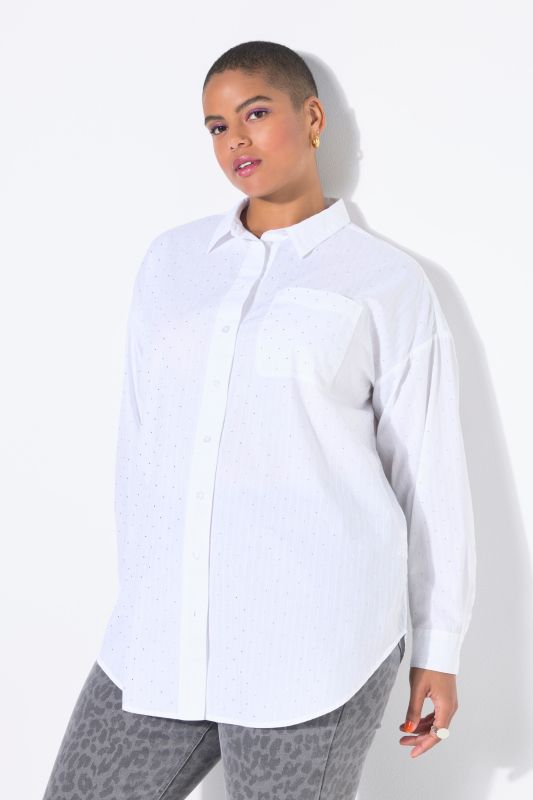 Chemisier oversize, petites pierres scintillantes