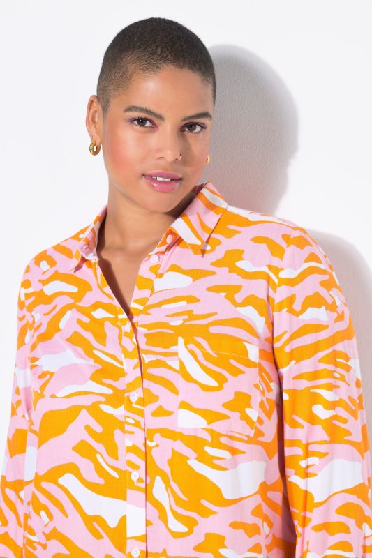 Chemisier Boxy Shape, imprimé camouflage zébré