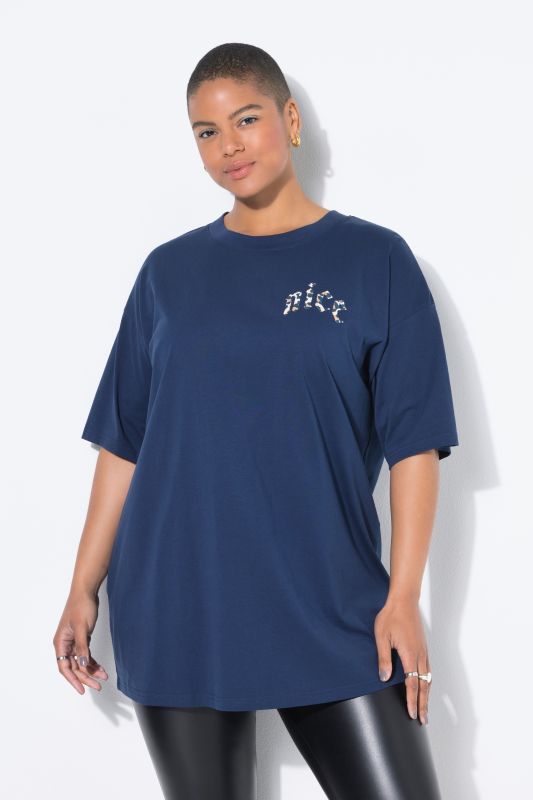 T-shirt oversize, imprimé léopard dans le dos