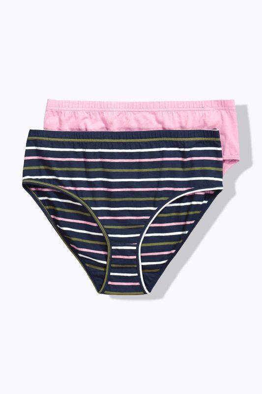 Culottes en coton bio. Lot de 2, rayures/uni