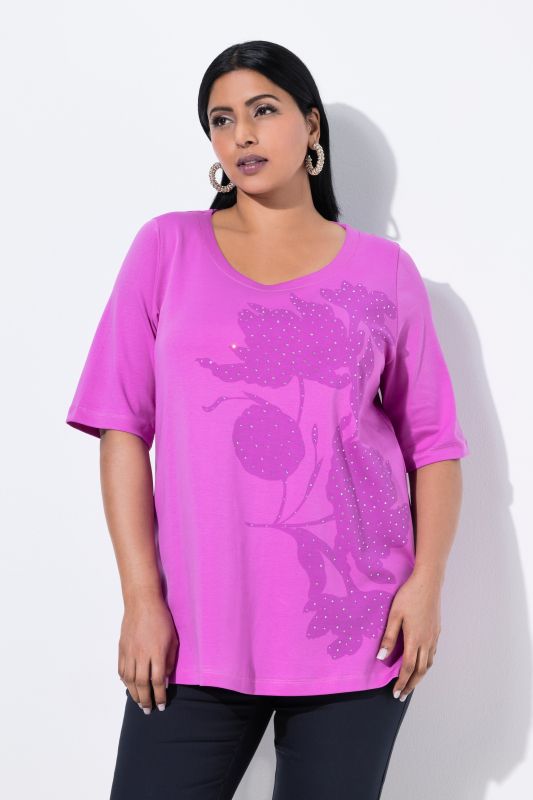 T-shirt en coton Pima, décolleté rond et manches courtes, coupe évasée