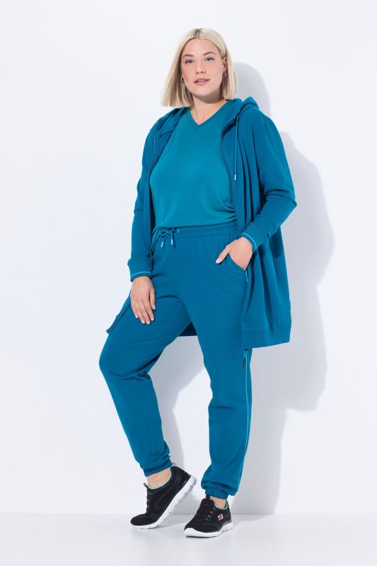 Pantalon de jogging, taille et bas de jambe élastiques, passepoil sur les côtés